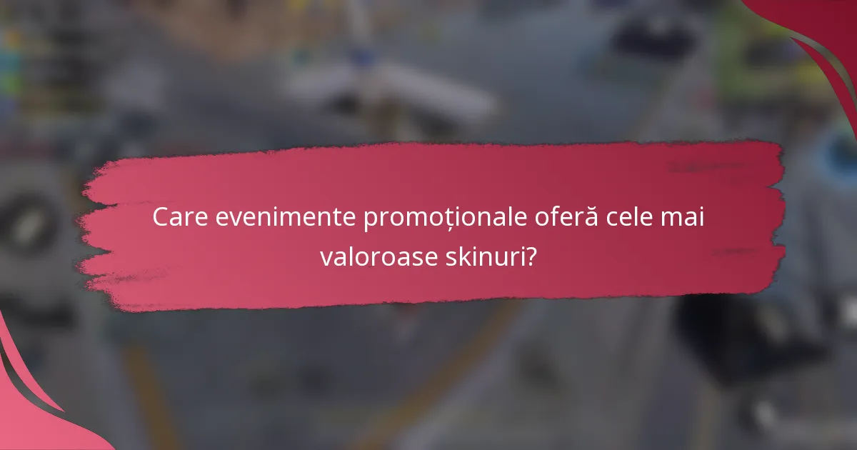 Care evenimente promoționale oferă cele mai valoroase skinuri?