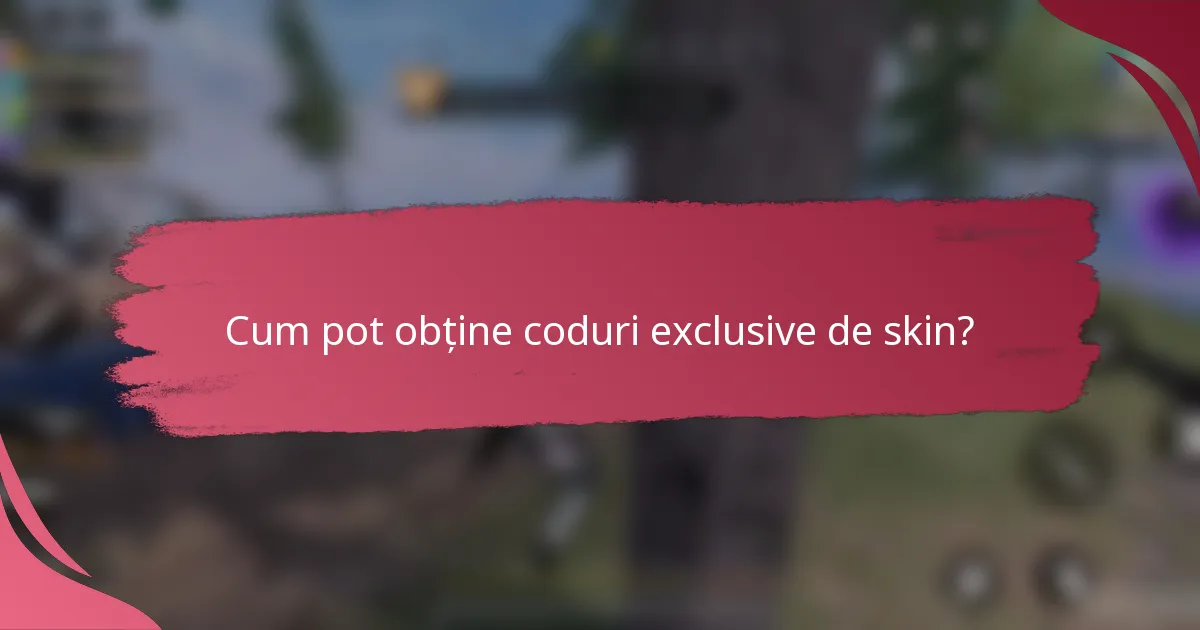 Cum pot obține coduri exclusive de skin?