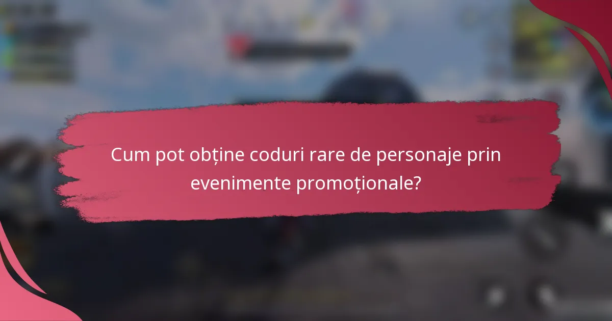 Cum pot obține coduri rare de personaje prin evenimente promoționale?