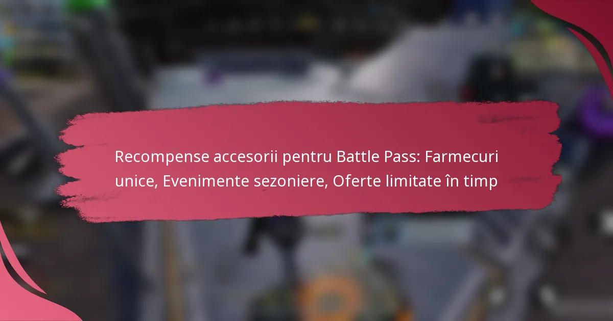 Recompense accesorii pentru Battle Pass: Farmecuri unice, Evenimente sezoniere, Oferte limitate în timp