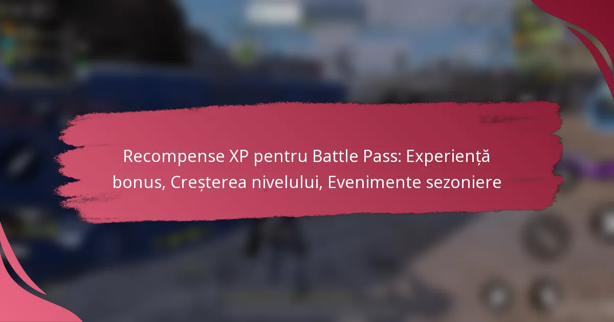 Recompense XP pentru Battle Pass: Experiență bonus, Creșterea nivelului, Evenimente sezoniere