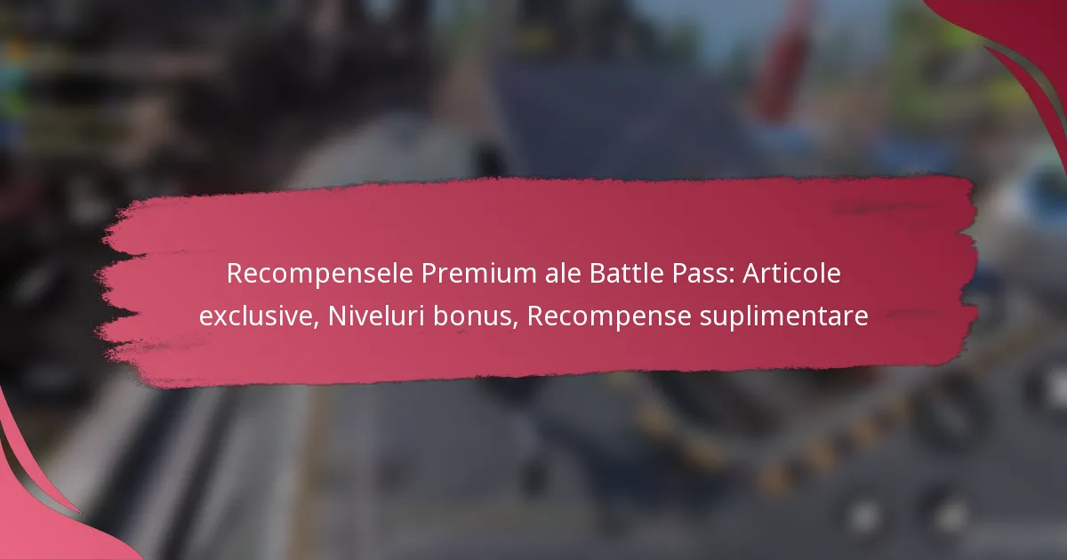 Recompensele Premium ale Battle Pass: Articole exclusive, Niveluri bonus, Recompense suplimentare